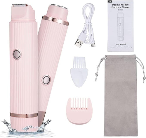 Portable Double Head Electric Shaver for Painless Smooth Travel Grooming