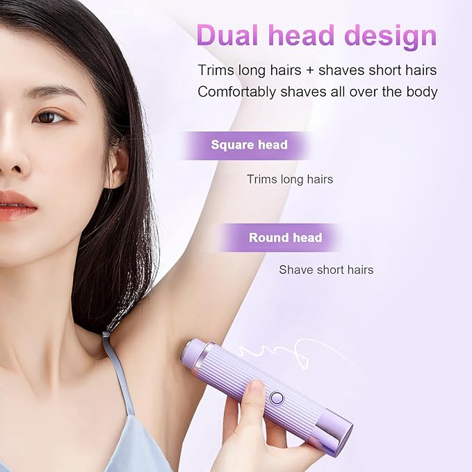 Portable Double Head Electric Shaver for Painless Smooth Travel Grooming